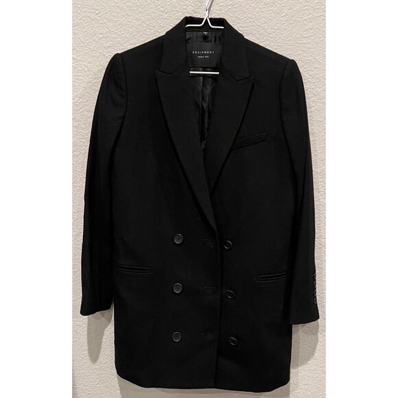 EQUIPMENT Norden Oversized Double-breasted Wool Mini Dress Size 0 - Picture 7 of 11